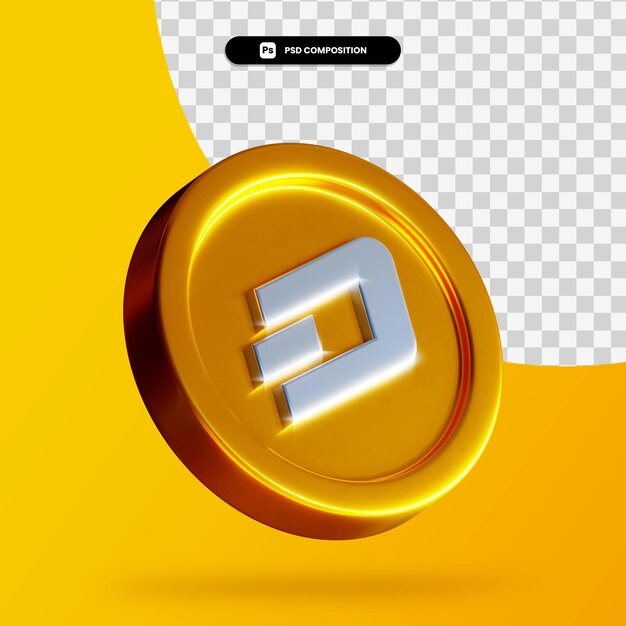 Representación 3d de la moneda de oro