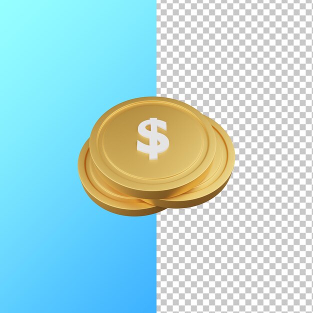 PSD representación 3d de moneda de oro