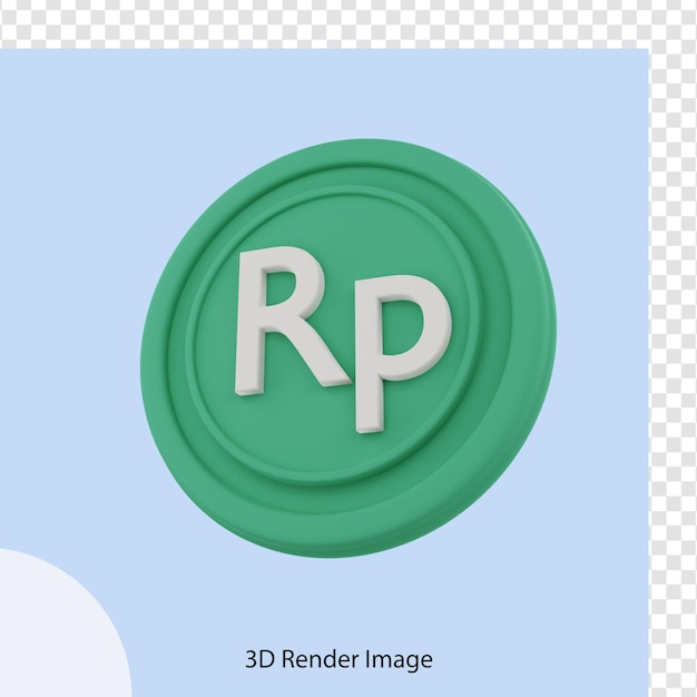 PSD representación 3d de la moneda de la rupia