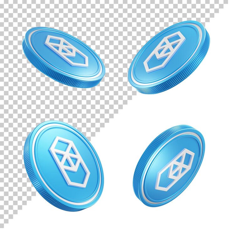 PSD representación 3d de monedas de criptomoneda fantom