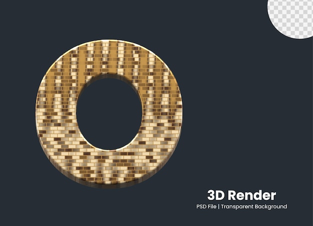 PSD representación 3d número 0 aislado