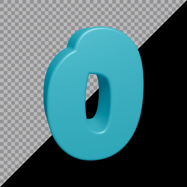 Representación 3D del número 0
