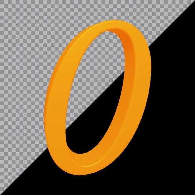Representación 3D del número 0