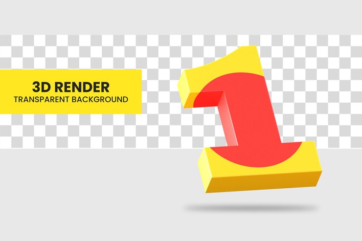 PSD representación 3d número 1 aislado