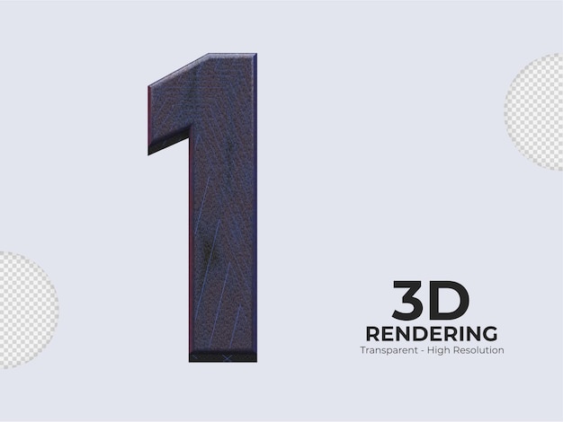 PSD representación 3d número 1 aislado