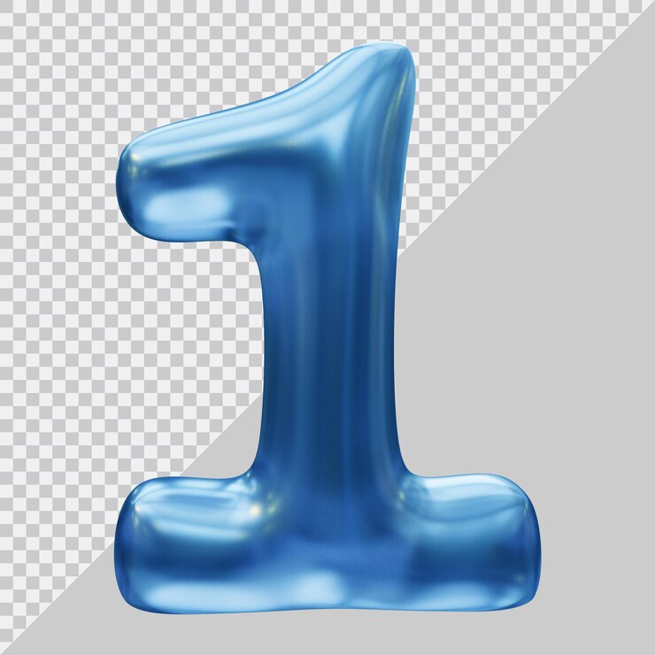 PSD representación 3d del número 1 con estilo moderno.