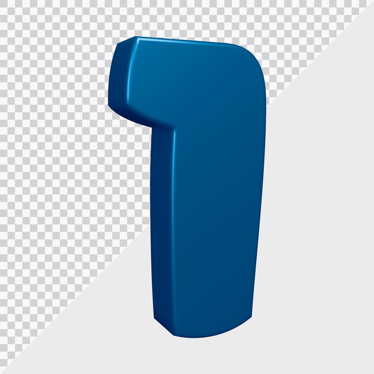 PSD representación 3d del número 1