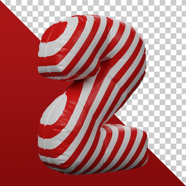 Representación 3d número 2 3d aislado PSD Premium