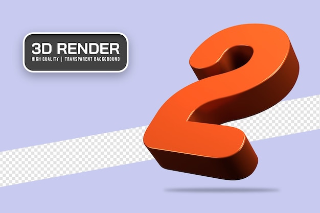 Representación 3d número 2 aislado
