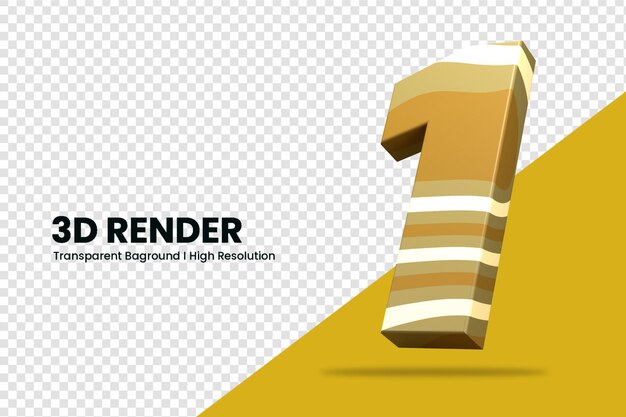 Representación 3d número 2 aislado