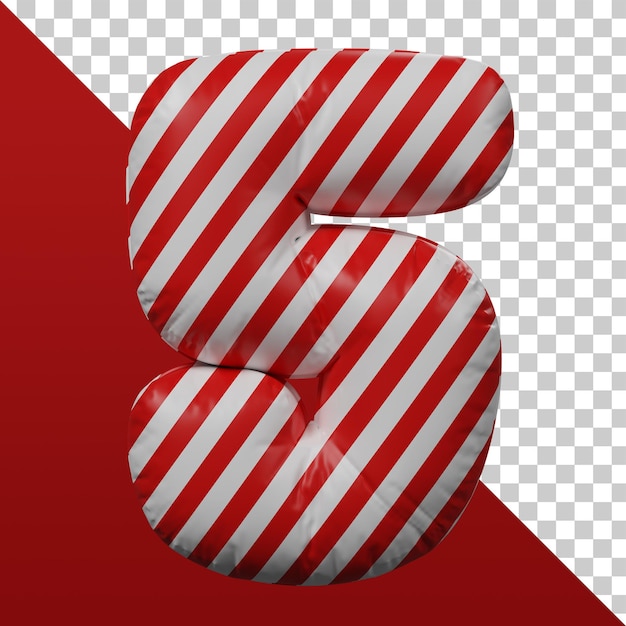 Representación 3d número 5 3d aislado PSD Premium