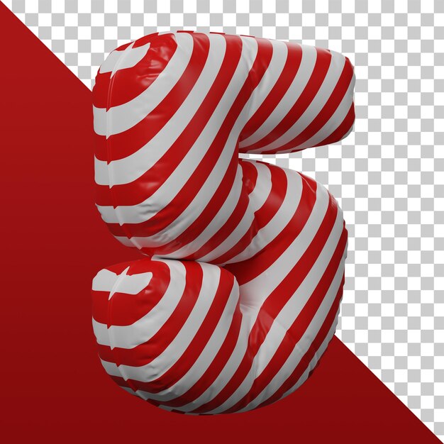 Representación 3d número 5 3d aislado PSD Premium