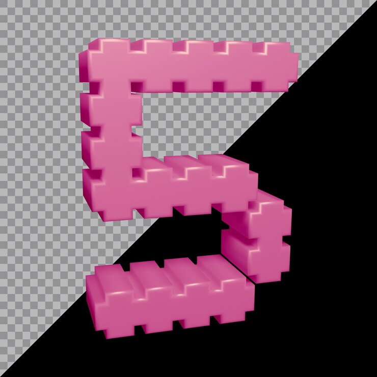 PSD representación 3d del número 5