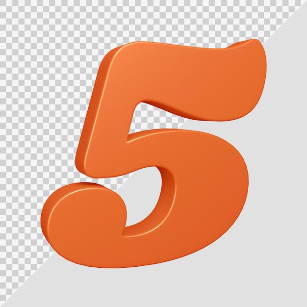 Representación 3D del número 5