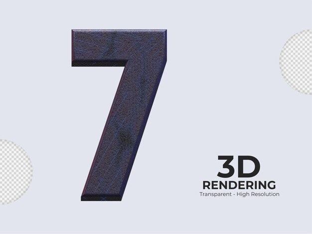 PSD representación 3d número 7 aislado