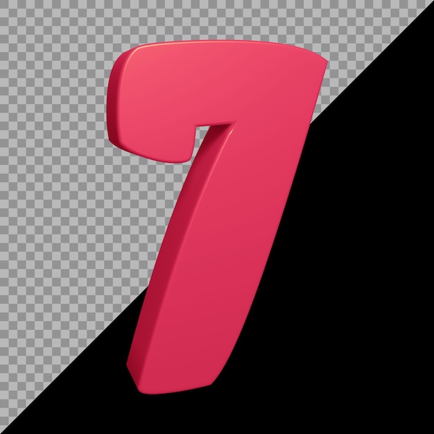 Representación 3D del número 7