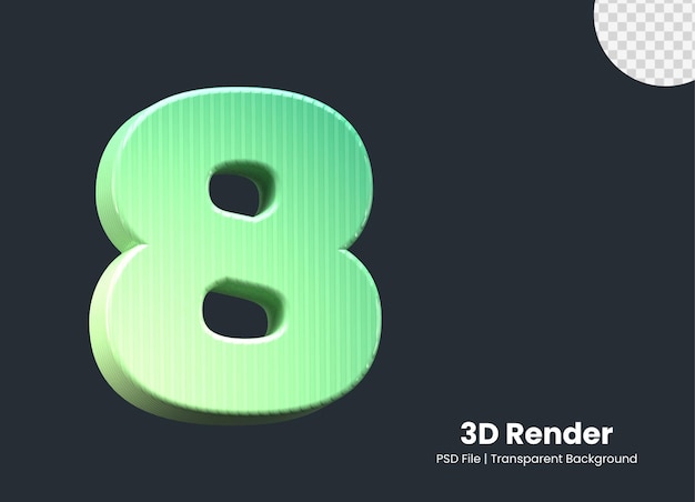 PSD representación 3d número 8 aislado