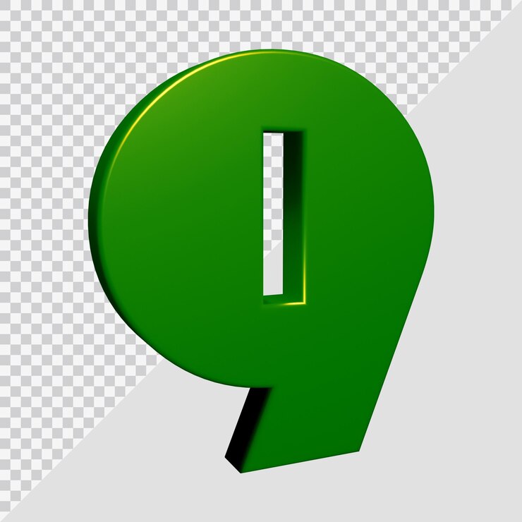 PSD representación 3d del número 9