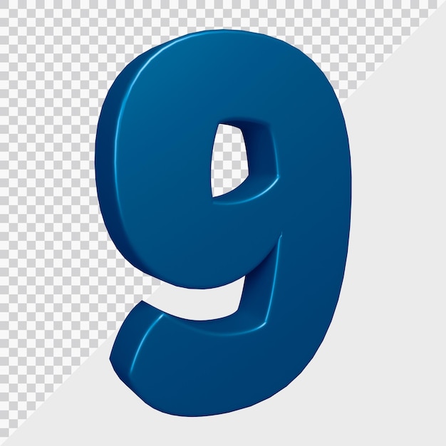 Representación 3D del número 9