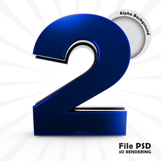 Representación 3D de un número azul