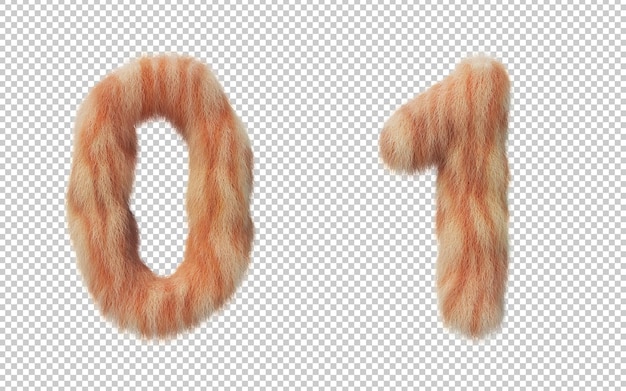 Representación 3D del número de efecto de pelo de gato.