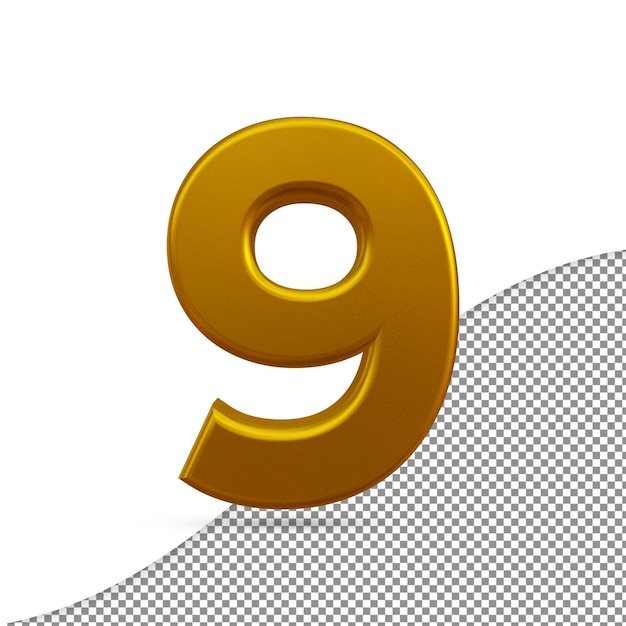 Representación 3D del número de oro 9