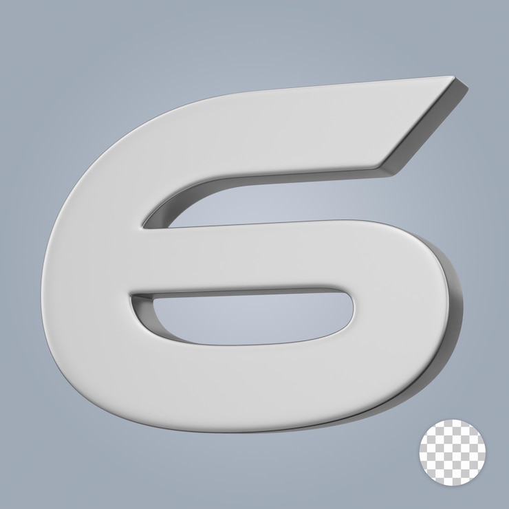 PSD representación 3d número seis