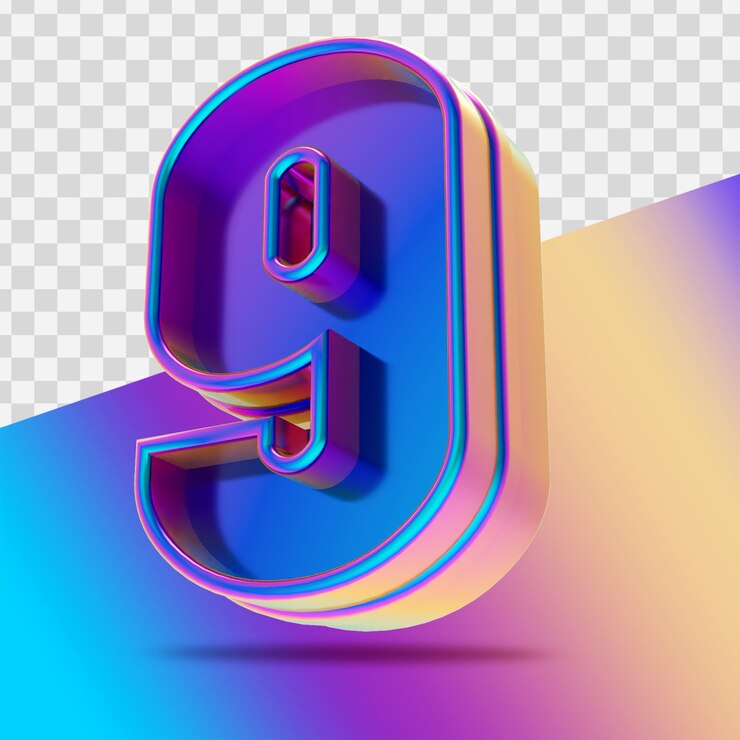PSD representación 3d del número