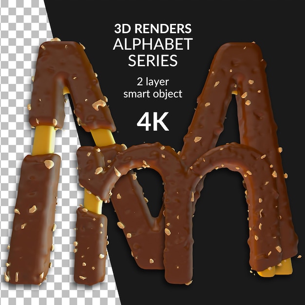 Representación 3D de números del alfabeto aislados