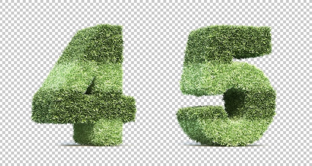 Representación 3D de números de campo de juego de césped