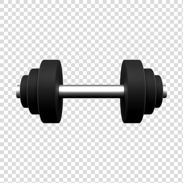 PSD representación 3d de objeto de fitness mínimo aislado con mancuernas