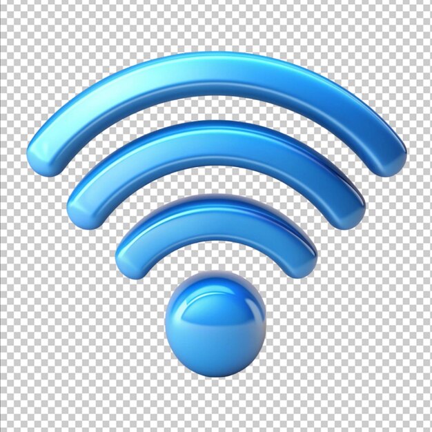 una representación en 3D de las ondas WIFI aisladas en un fondo blanco