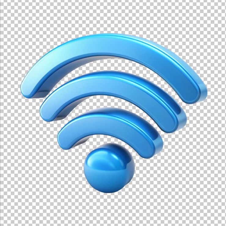 PSD una representación en 3d de las ondas wifi aisladas en un fondo blanco