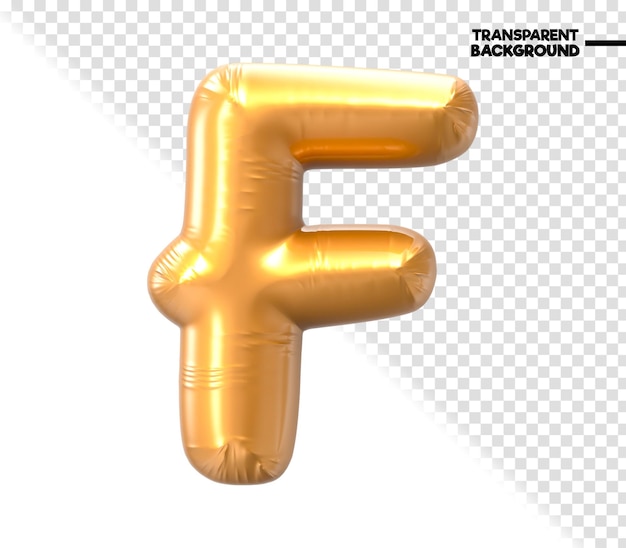 Representación 3D de oro de fuente F