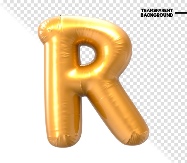 Representación 3D de oro de fuente R