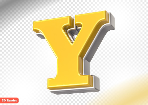 Representación 3D de oro de fuente Y