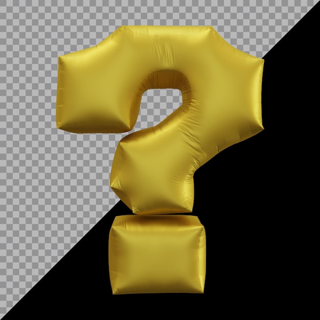 Representación 3D de oro del globo del símbolo del signo de interrogación