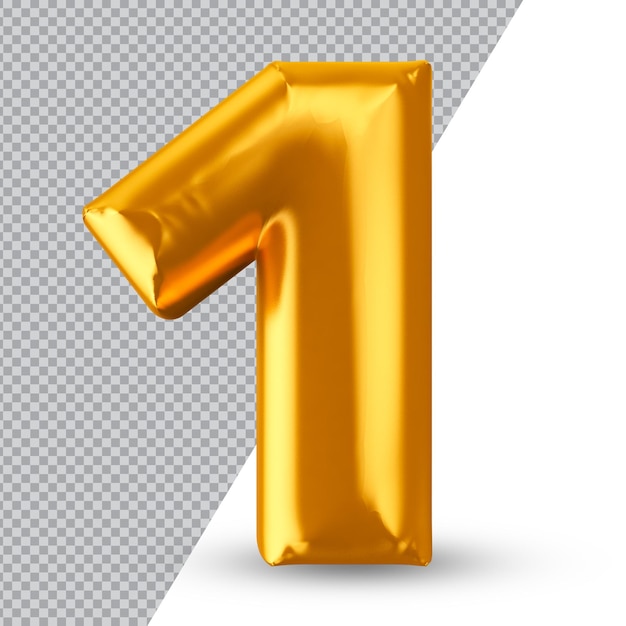 representación 3d de oro número 1