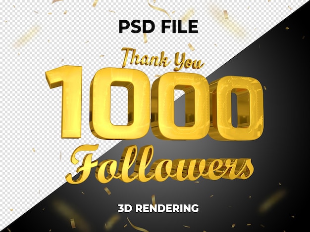 PSD representación 3d de oro seguidor