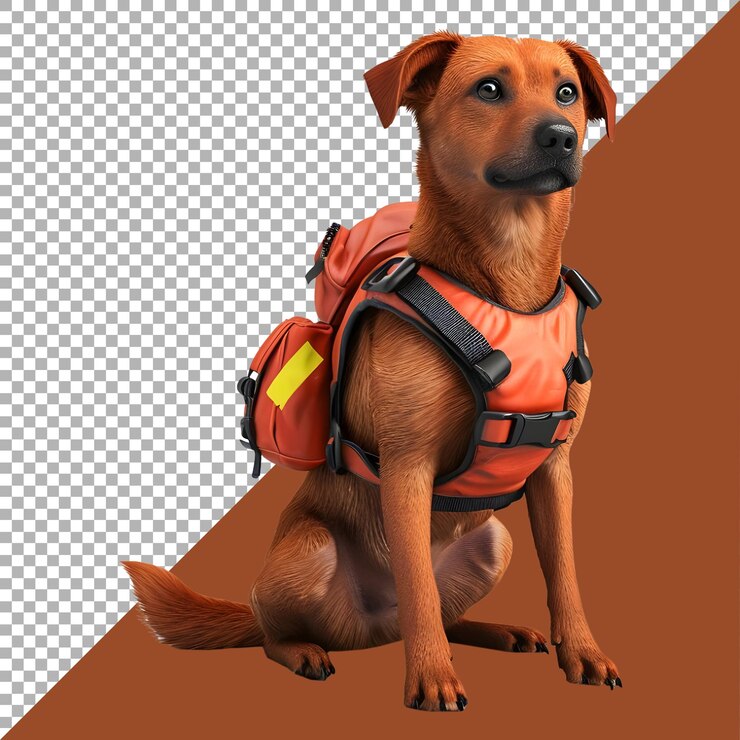 PSD representación 3d de un perro sobre fondo transparente generada por ai