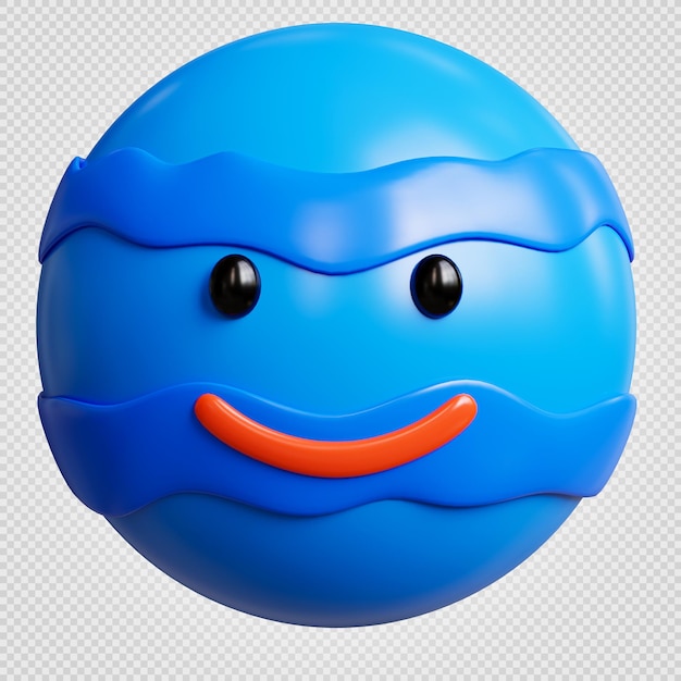 Representación 3d del personaje de sonrisa de Neptuno