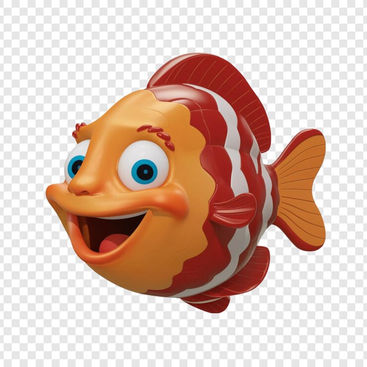 PSD representación en 3d de un pez aislado en un fondo transparente