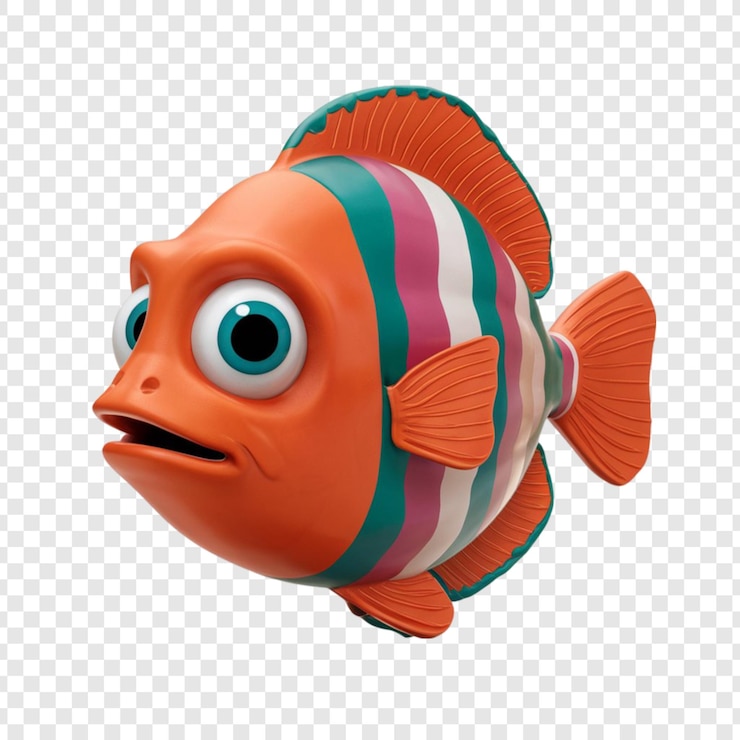 PSD representación en 3d de un pez aislado en un fondo transparente