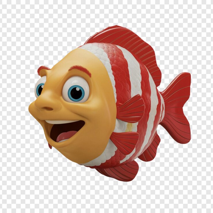 PSD representación en 3d de un pez aislado en un fondo transparente