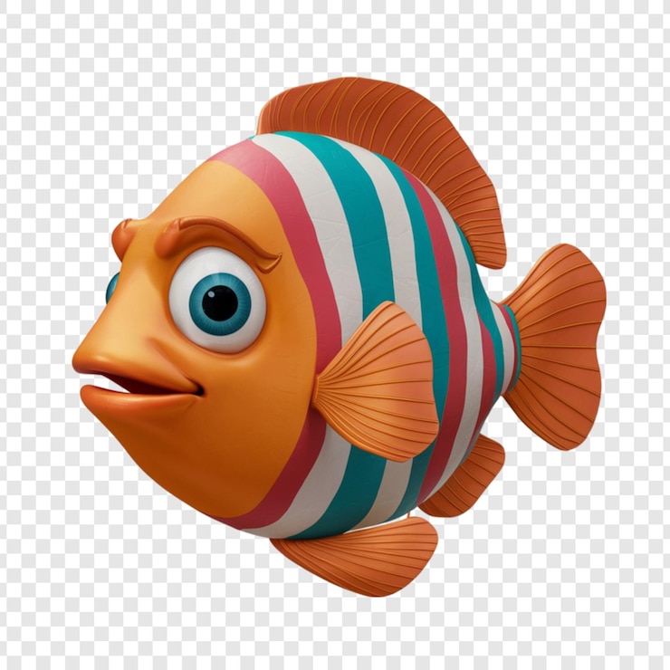 PSD representación en 3d de un pez aislado en un fondo transparente
