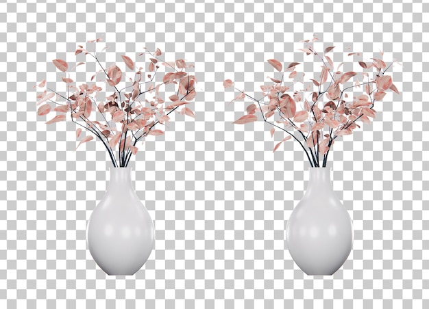 PSD representación 3d de planta de flor isométrica