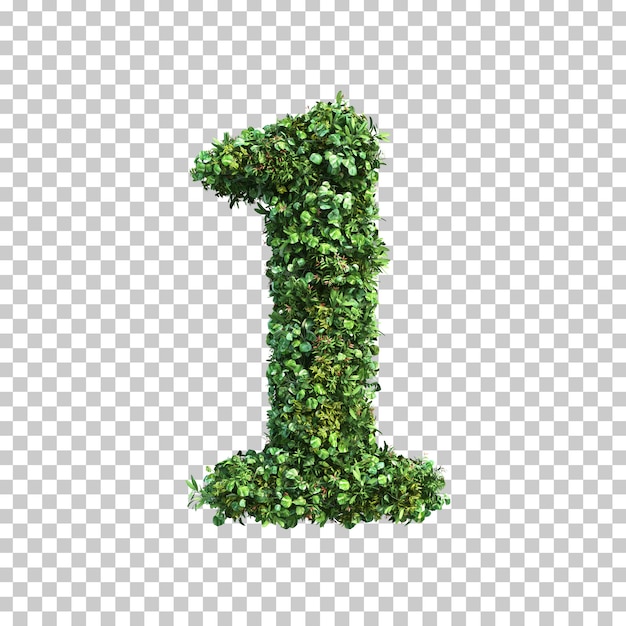 Representación 3D de plantas verdes número 1