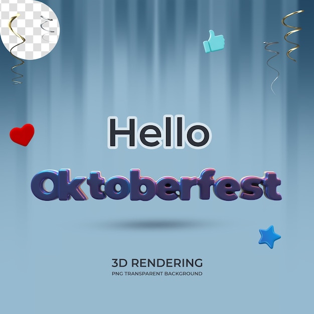 PSD representación 3d de plantilla de cartel de oktoberfest