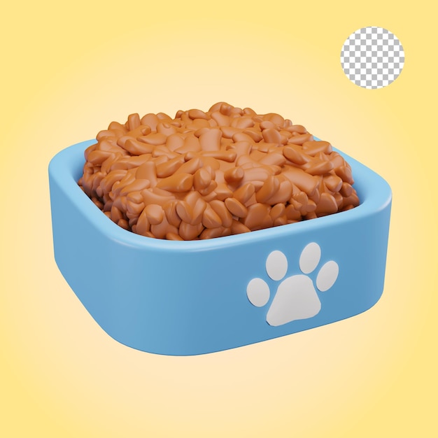 PSD representación 3d del plato de comida para perros