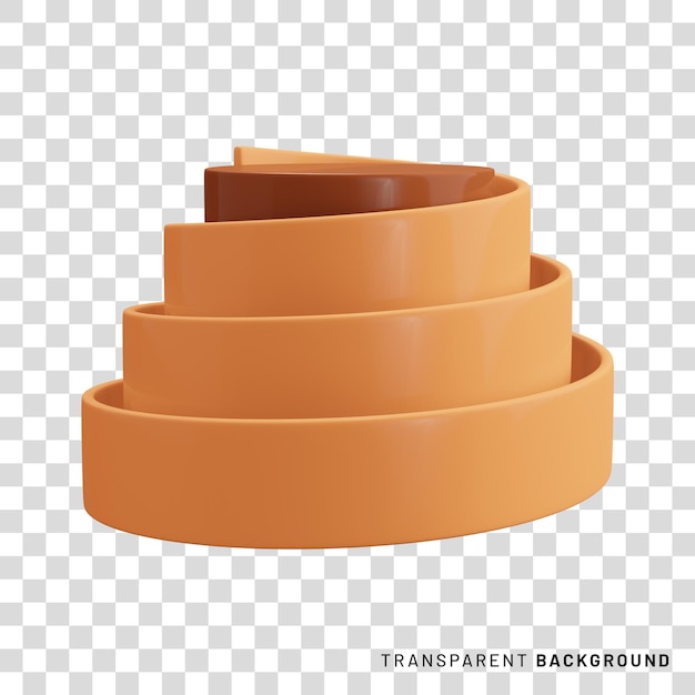 representación 3d del podio espiral